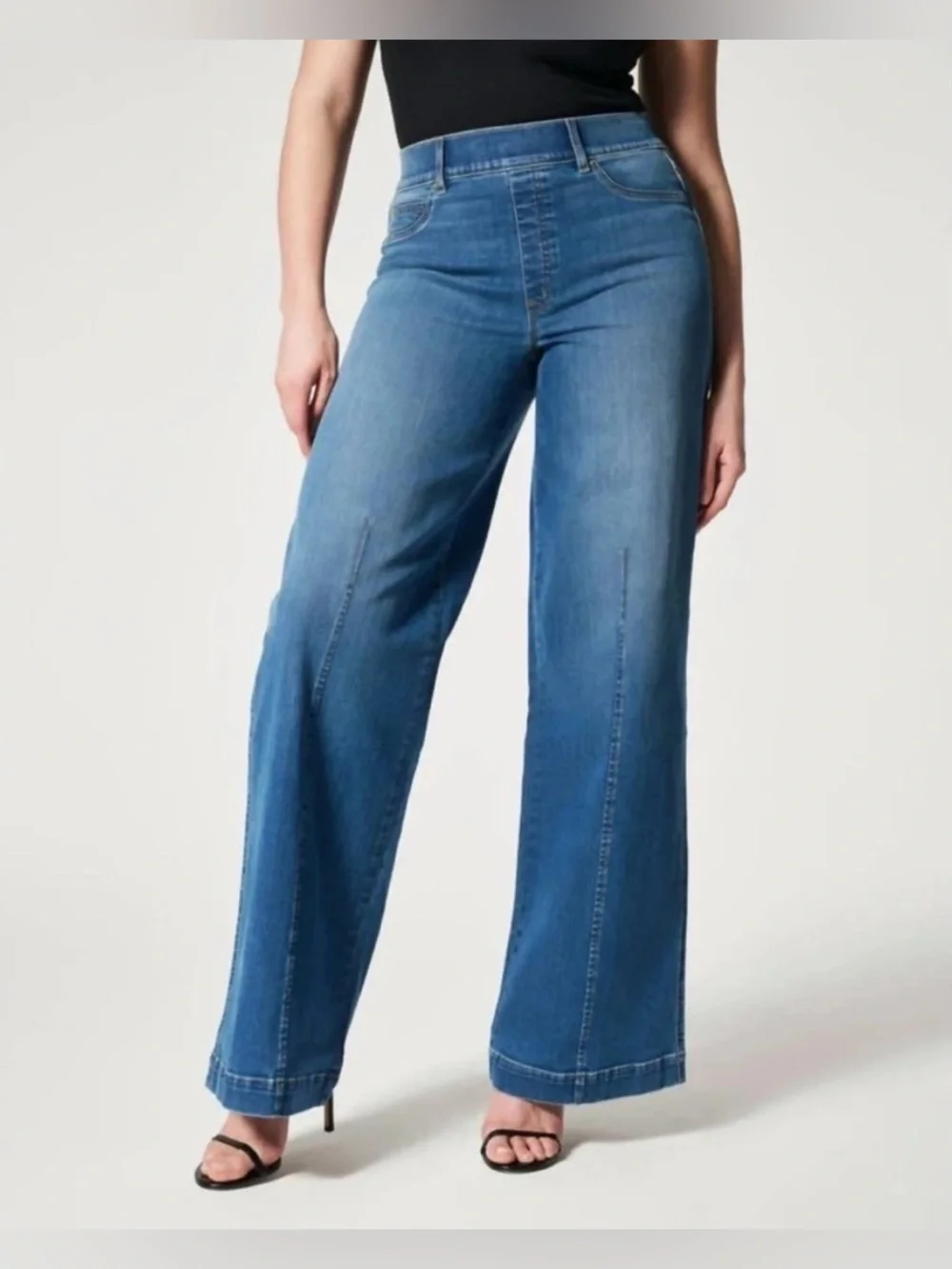 Spanx Seamed Front Wide Leg Jean in Vintage Indigo 3X